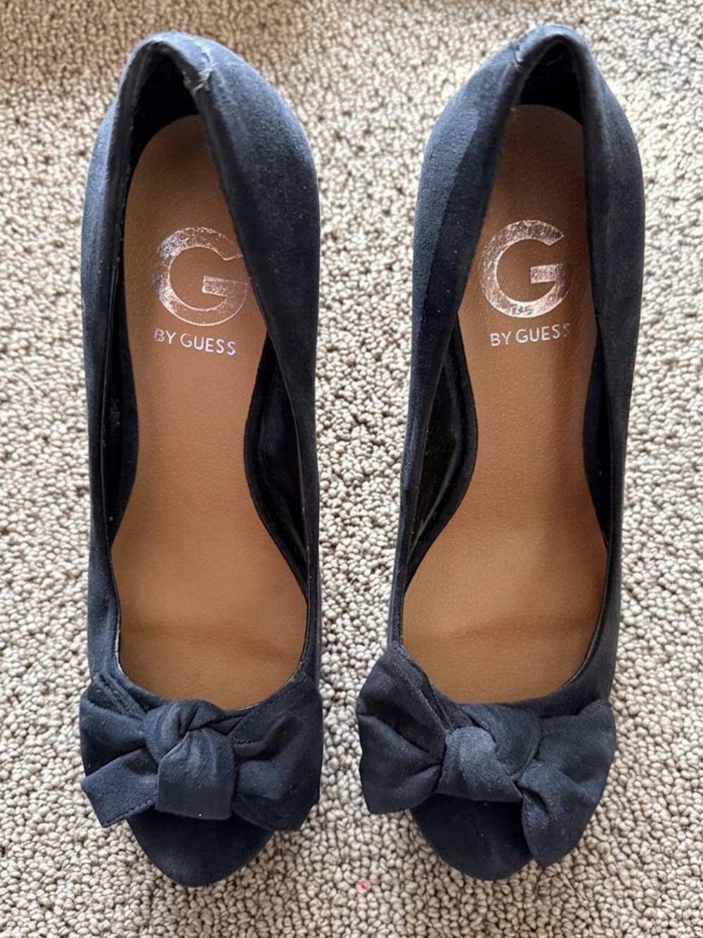 G by Guess Black Bow Platform Heels